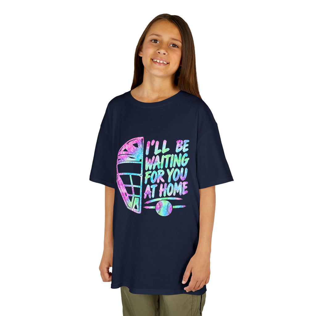 Kids Tee — Pastel Retro Helmet "I'll Be Waiting For You At Home" Graphic