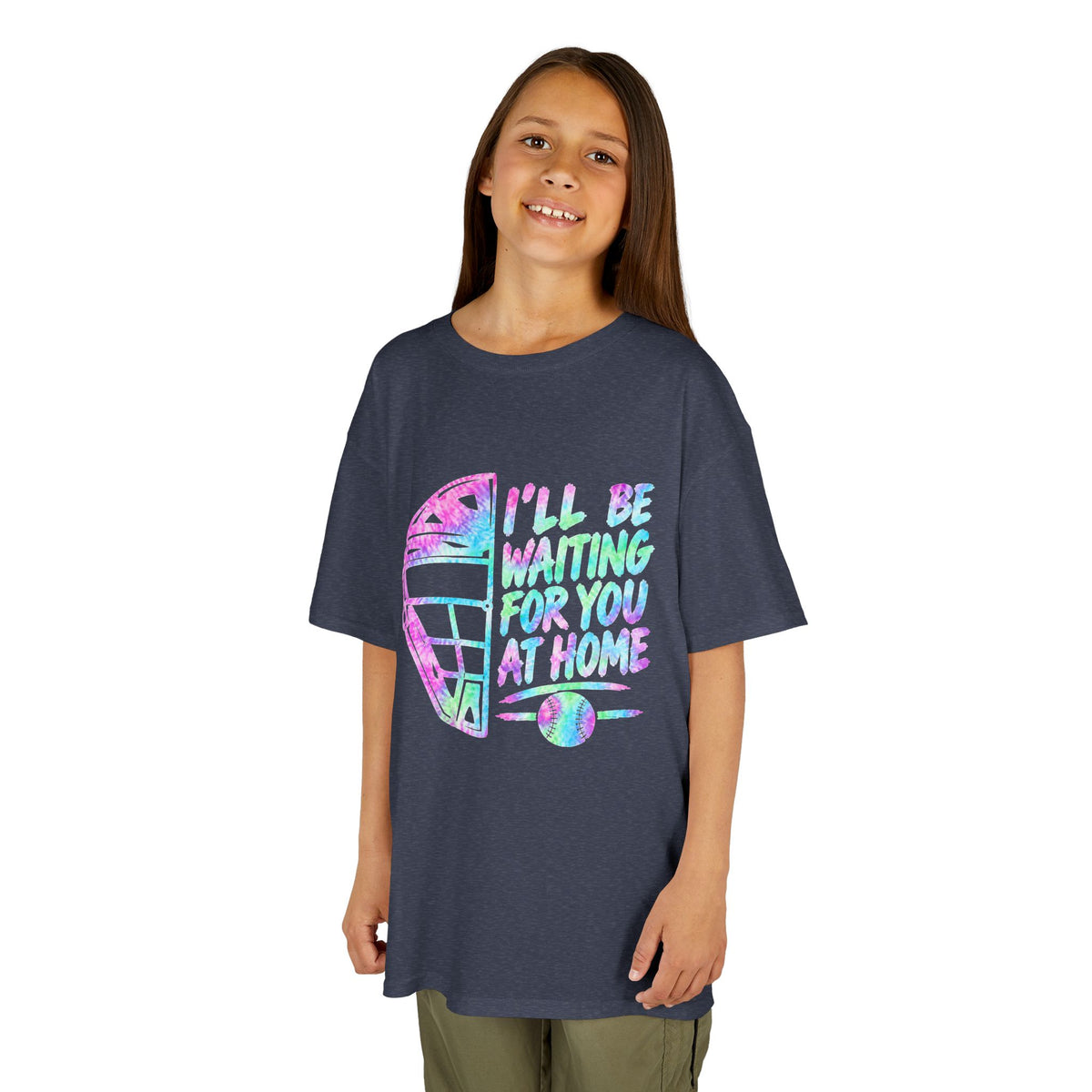 Kids Tee — Pastel Retro Helmet "I'll Be Waiting For You At Home" Graphic