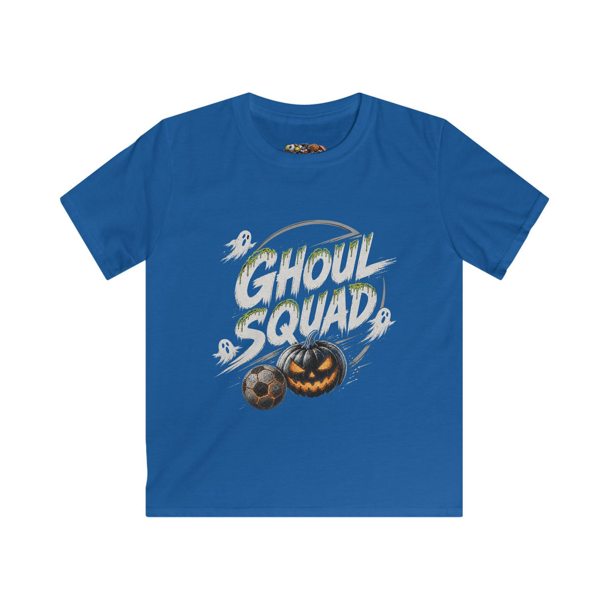 Kids Tee — "Ghoul Squad" Halloween Soccer Ghosts Shirt