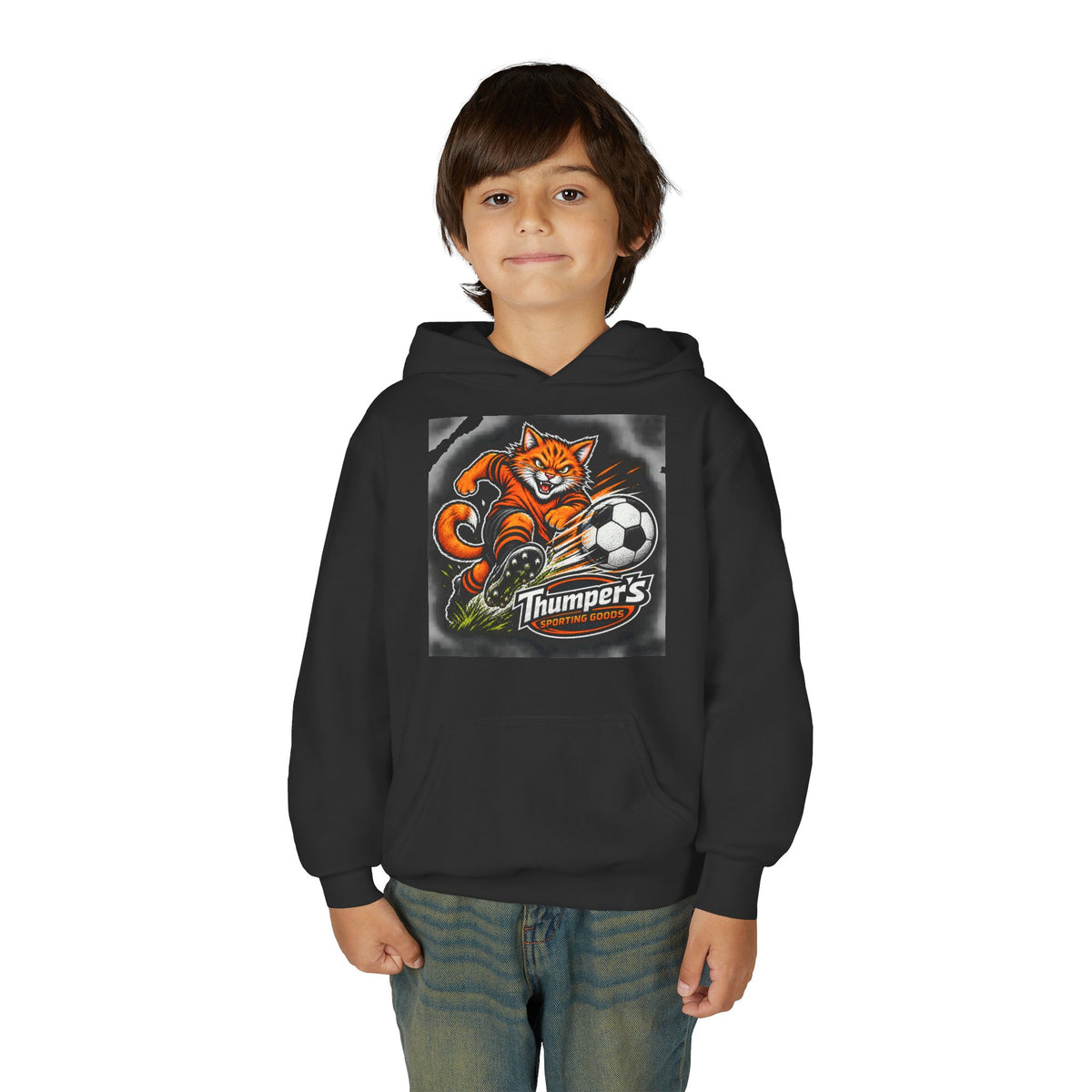 Youth Soccer Cat Graphic Hoodie
