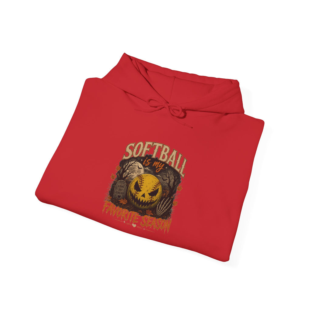 Softball Favorite Season Hoodie — Cute Pumpkin Softball Fall Baseball Mom Gift