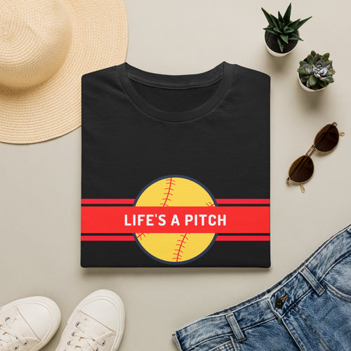 Life's a Pitch Baseball T-Shirt — Funny Softball Tee