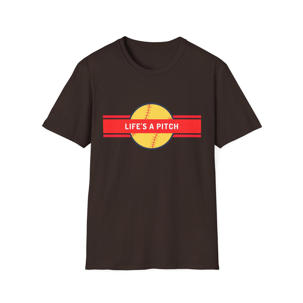 Life's a Pitch Baseball T-Shirt — Funny Softball Tee