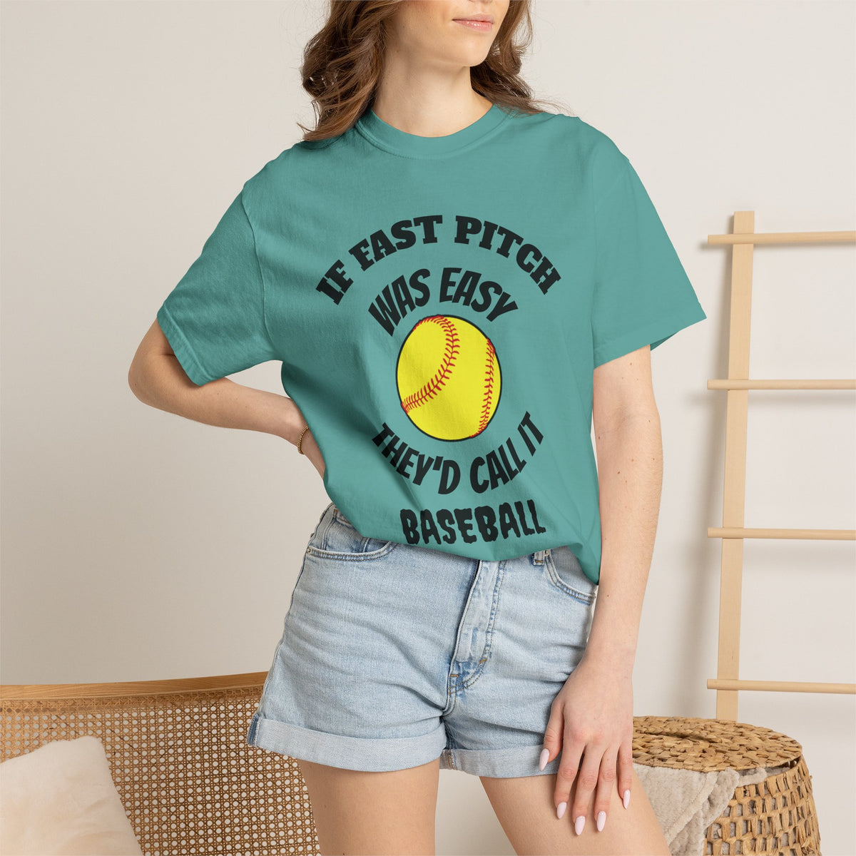 Softball Funny Tee — "If Fast Pitch Was Easy They'd Call It Baseball"