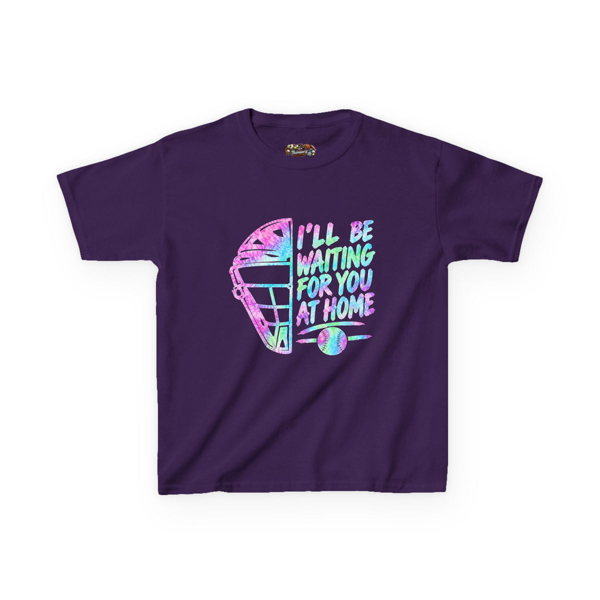 Kids Tee — Pastel Retro Helmet "I'll Be Waiting For You At Home" Graphic