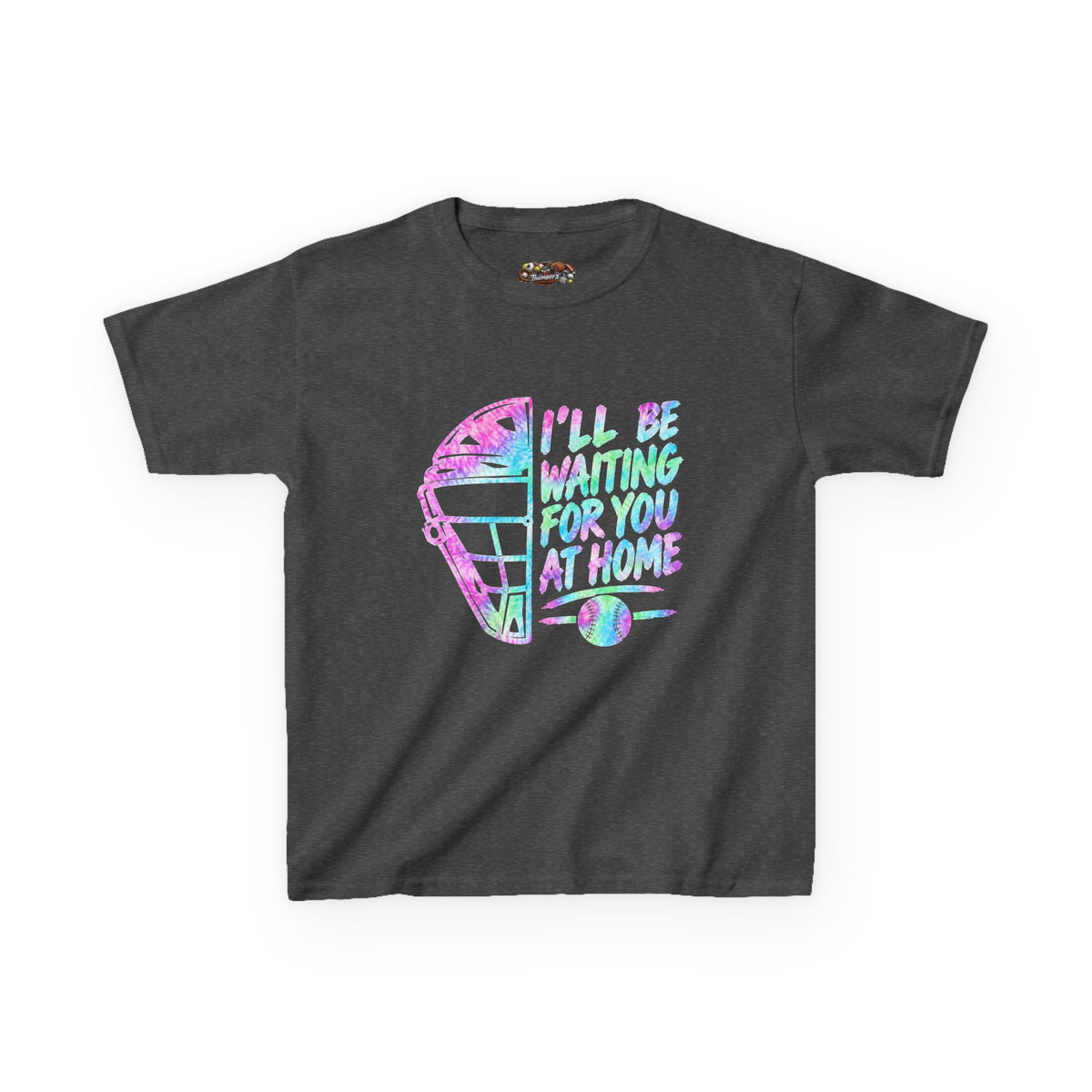 Kids Tee — Pastel Retro Helmet "I'll Be Waiting For You At Home" Graphic