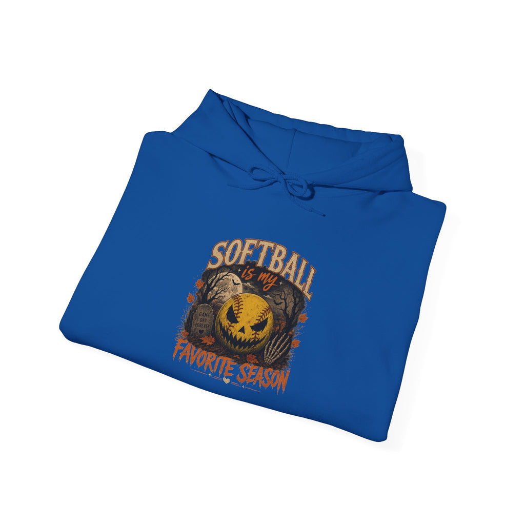 Softball Favorite Season Hoodie — Cute Pumpkin Softball Fall Baseball Mom Gift
