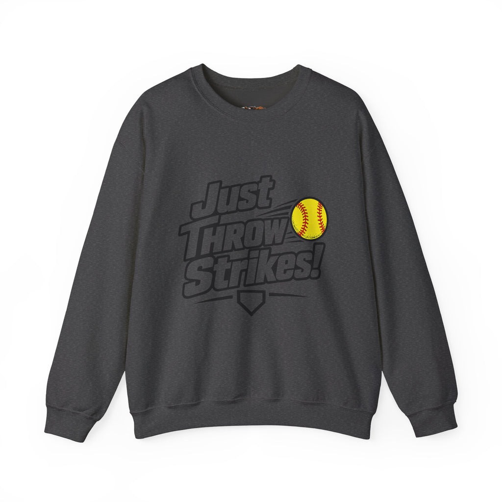Just Throw Strikes! Softball Crewneck Sweatshirt