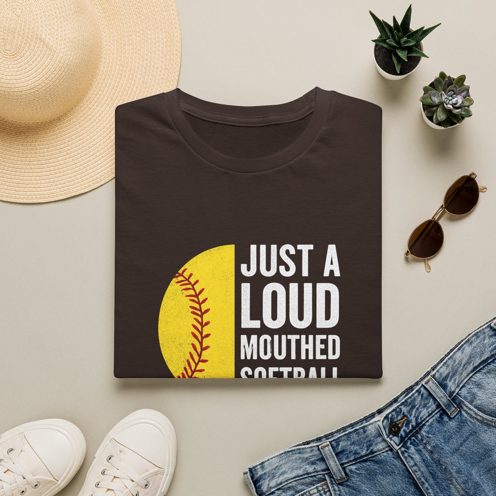 Softball Mom T-Shirt – "Just a Loud-Mouthed Softball Mom" Graphic Tee