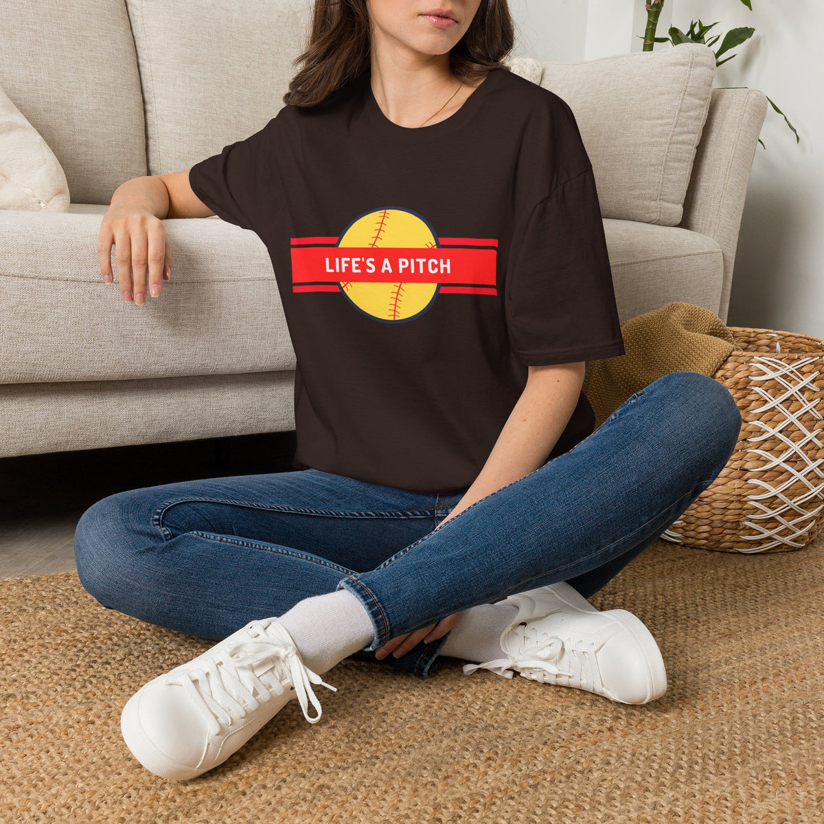 Life's a Pitch Baseball T-Shirt — Funny Softball Tee