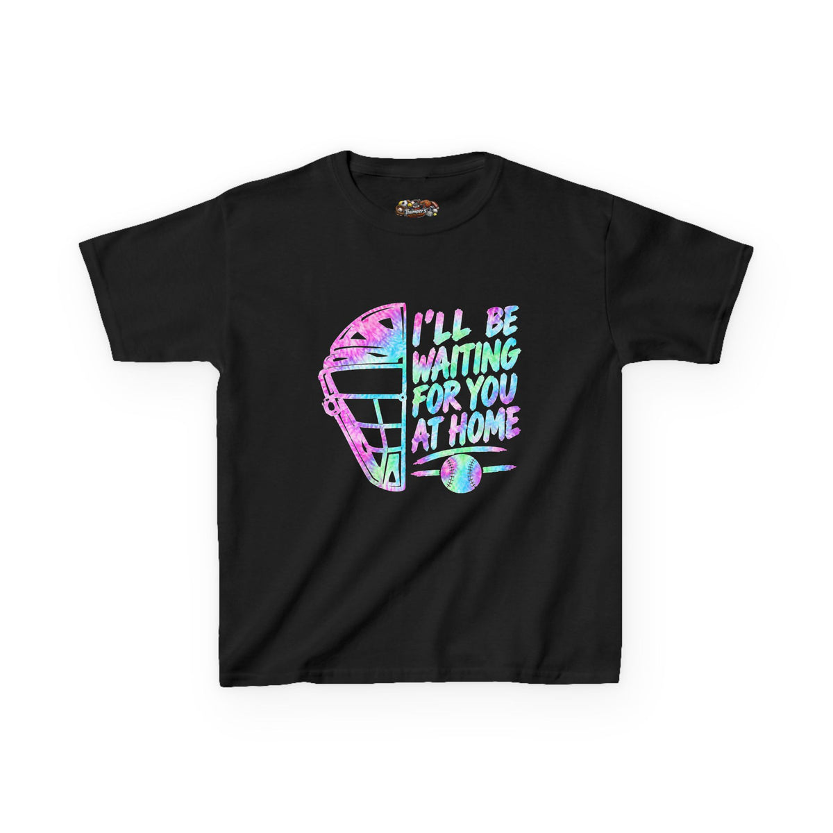 Kids Tee — Pastel Retro Helmet "I'll Be Waiting For You At Home" Graphic