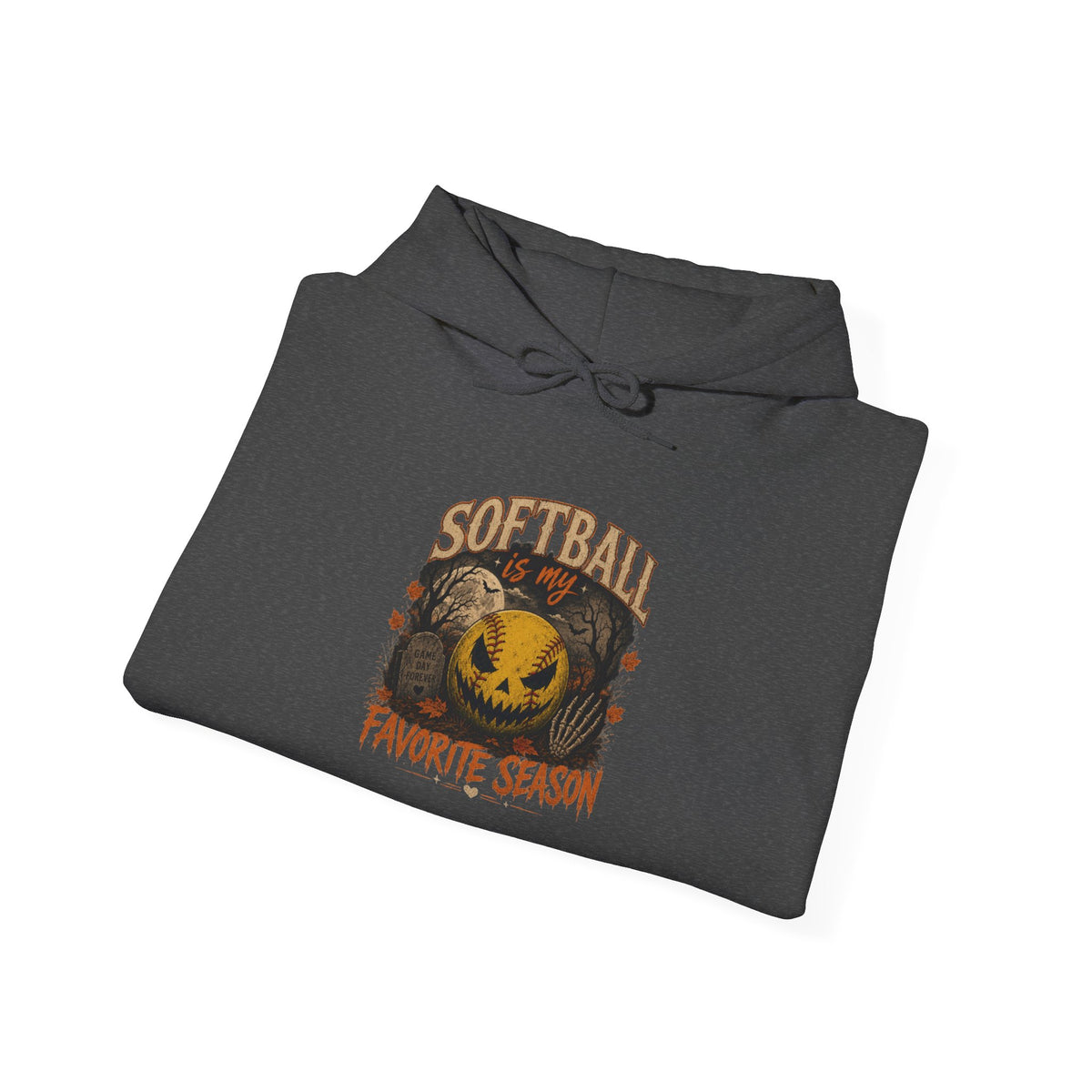 Softball Favorite Season Hoodie — Cute Pumpkin Softball Fall Baseball Mom Gift