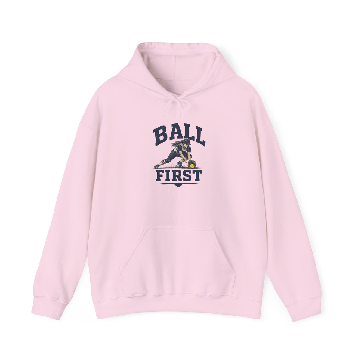 Ball First Hoodie – Vintage Football Player Graphic Sweatshirt