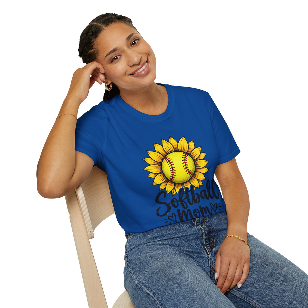 Softball Mom T-Shirt — Sunflower Softball Graphic Tee for Softball Moms