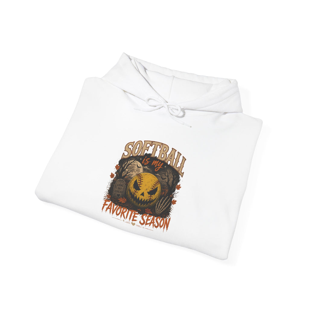 Softball Favorite Season Hoodie — Cute Pumpkin Softball Fall Baseball Mom Gift