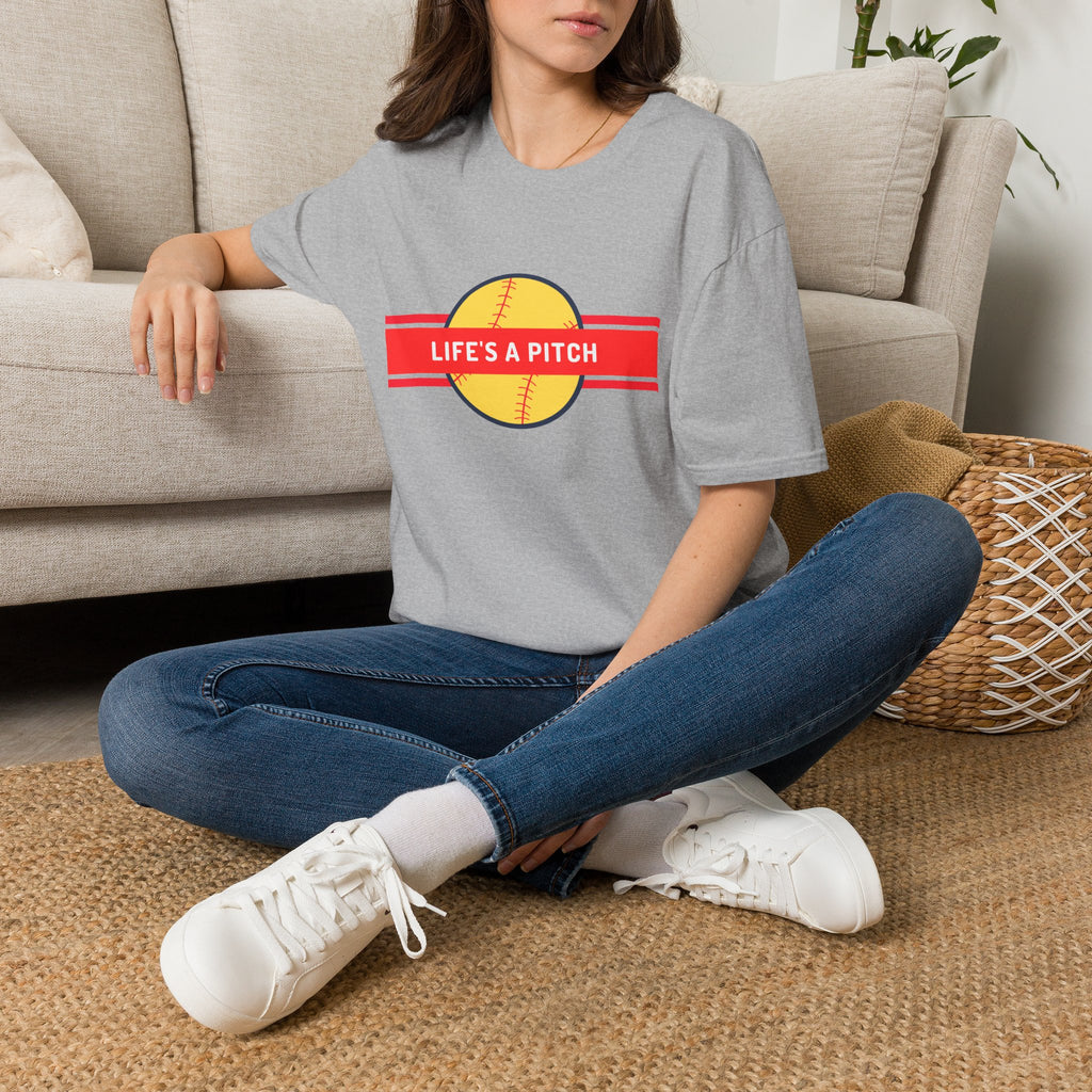 Life's a Pitch Baseball T-Shirt — Funny Softball Tee