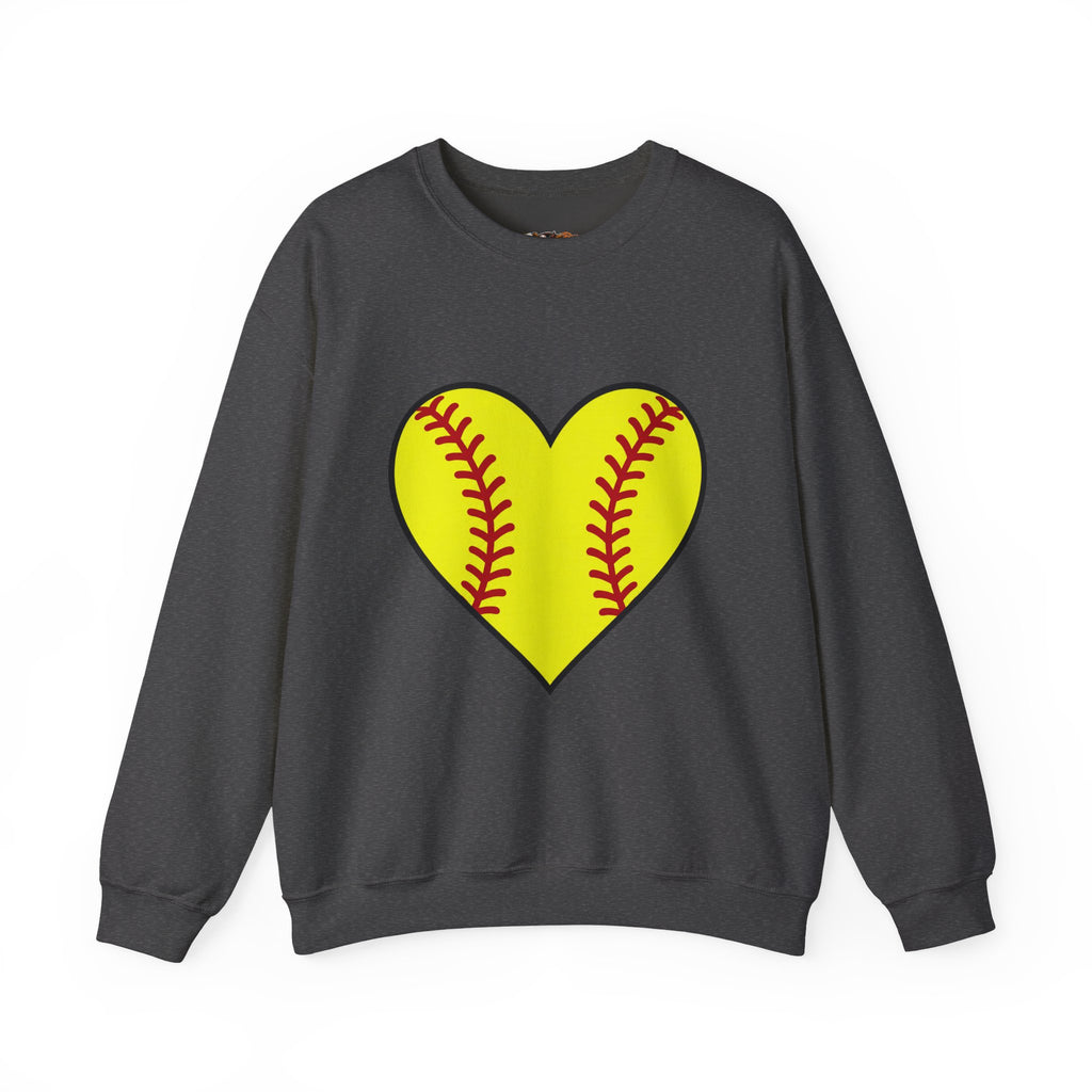 Softball Heart Crewneck Sweatshirt