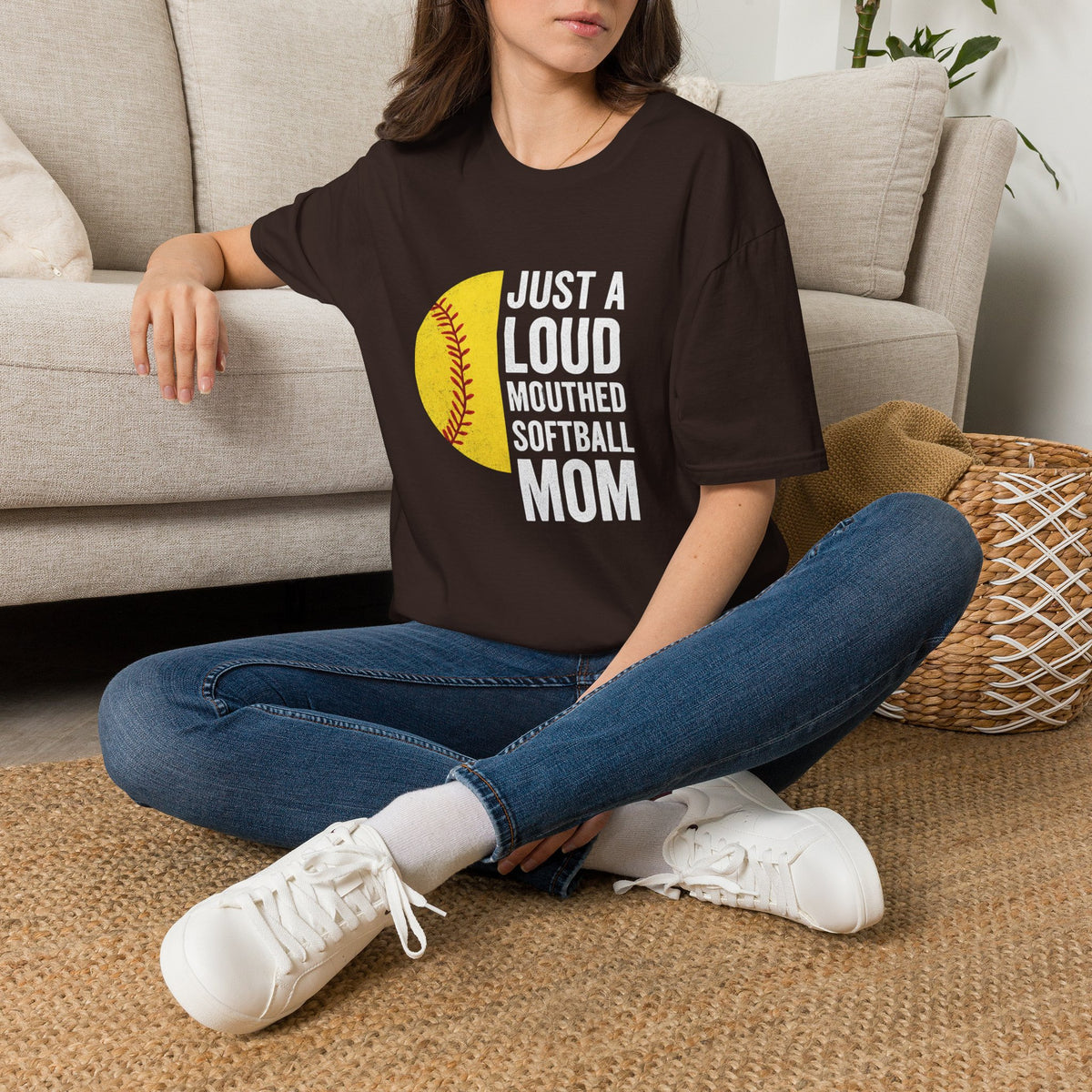 Softball Mom T-Shirt – "Just a Loud-Mouthed Softball Mom" Graphic Tee
