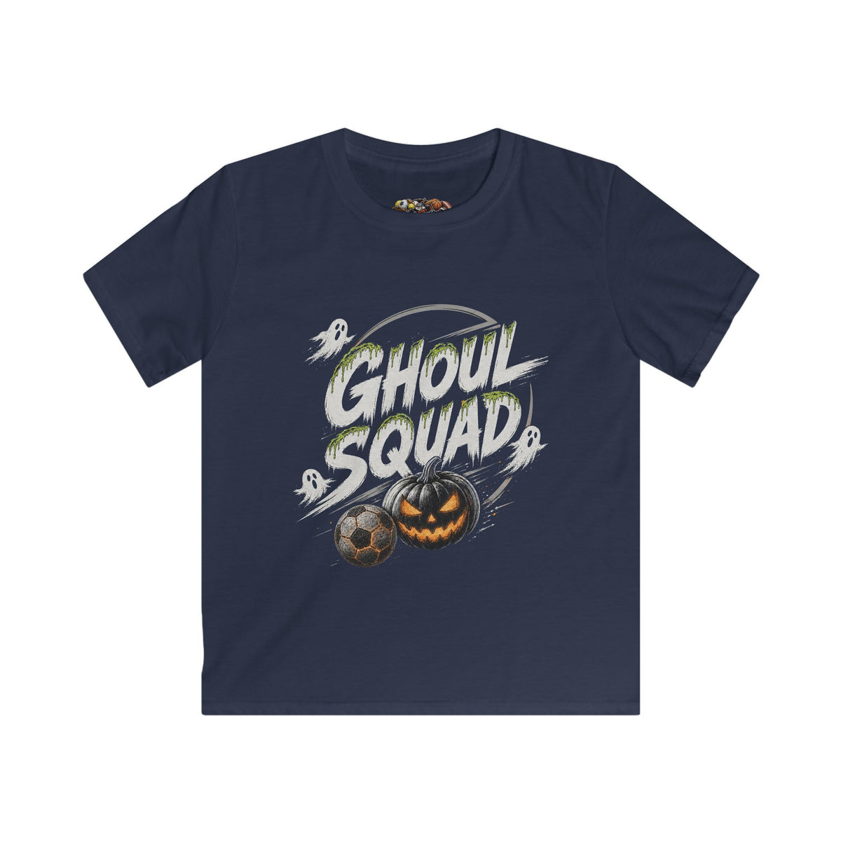 Kids Tee — "Ghoul Squad" Halloween Soccer Ghosts Shirt