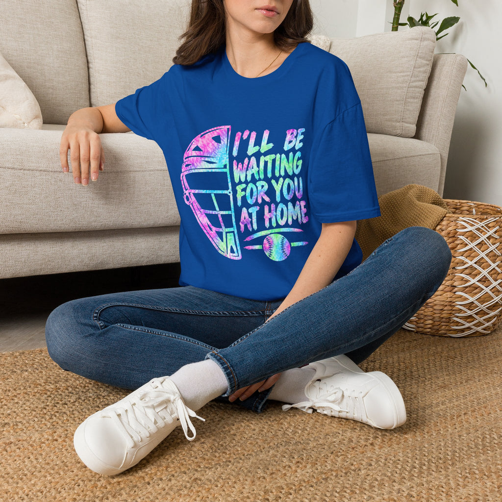 T‑Shirt — 'I'll Be Waiting For You At Home' Retro Hockey Helmet Tee