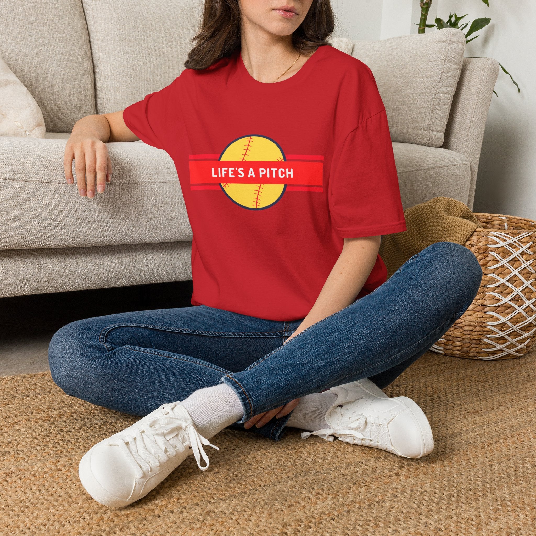 Life's a Pitch Baseball T-Shirt — Funny Softball Tee