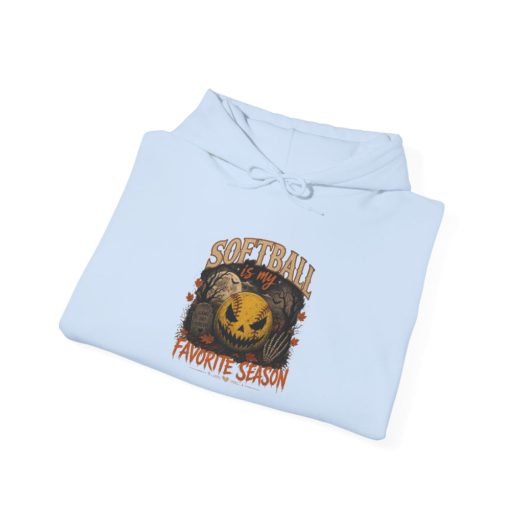 Softball Favorite Season Hoodie — Cute Pumpkin Softball Fall Baseball Mom Gift
