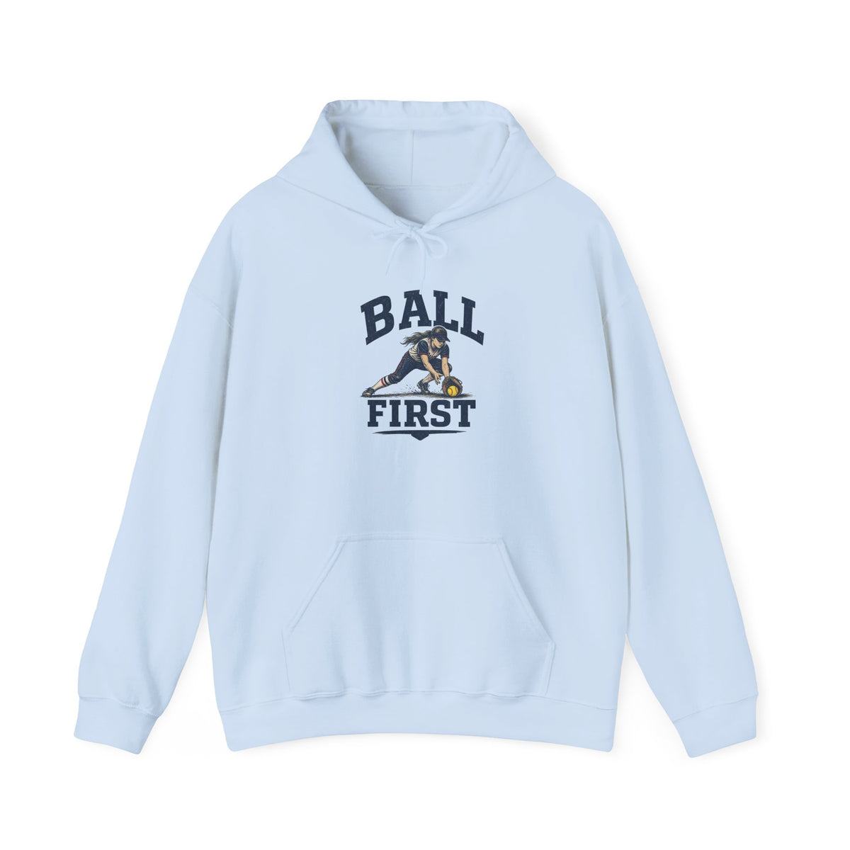 Ball First Hoodie – Vintage Football Player Graphic Sweatshirt