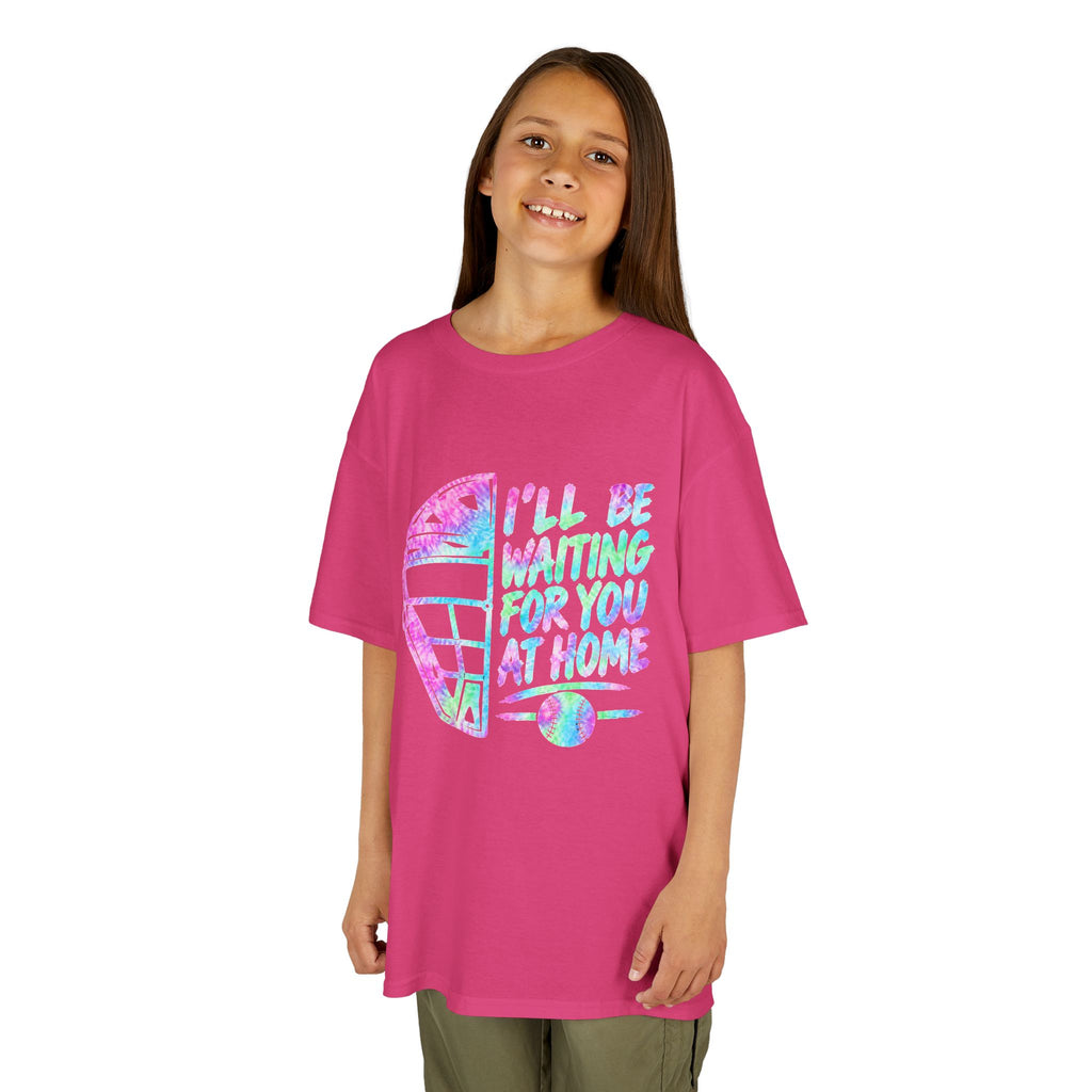 Kids Tee — Pastel Retro Helmet "I'll Be Waiting For You At Home" Graphic