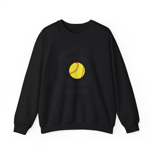 Softball Crewneck Sweatshirt — "If Fast Pitch Was Easy They'd Call It Baseball"