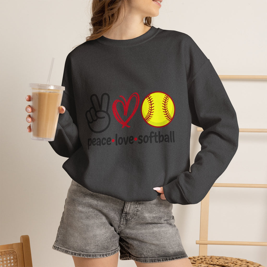 Peace Love Softball Crewneck Sweatshirt