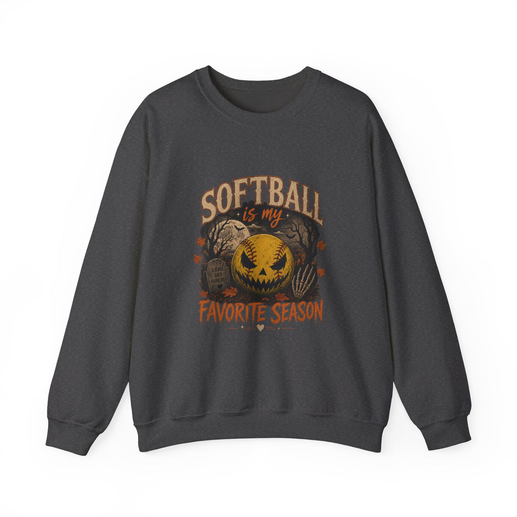 Softball Is My Favorite Season Crewneck Sweatshirt
