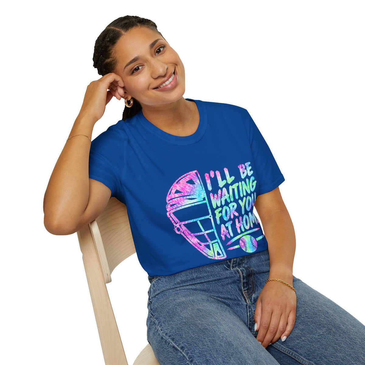 T‑Shirt — 'I'll Be Waiting For You At Home' Retro Hockey Helmet Tee