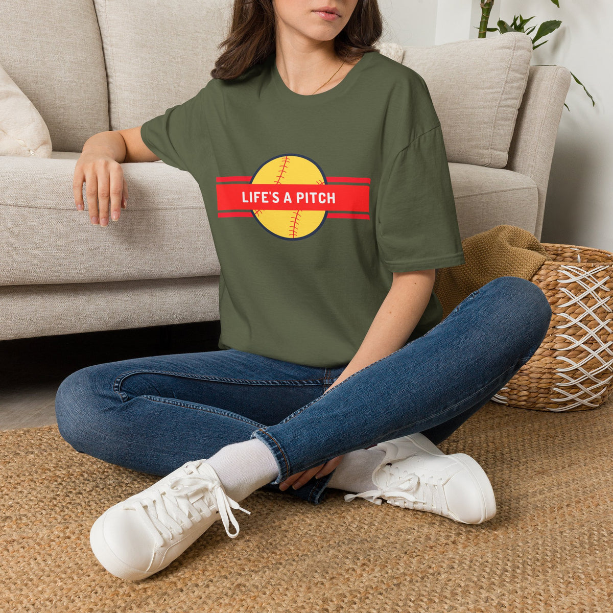Life's a Pitch Baseball T-Shirt — Funny Softball Tee