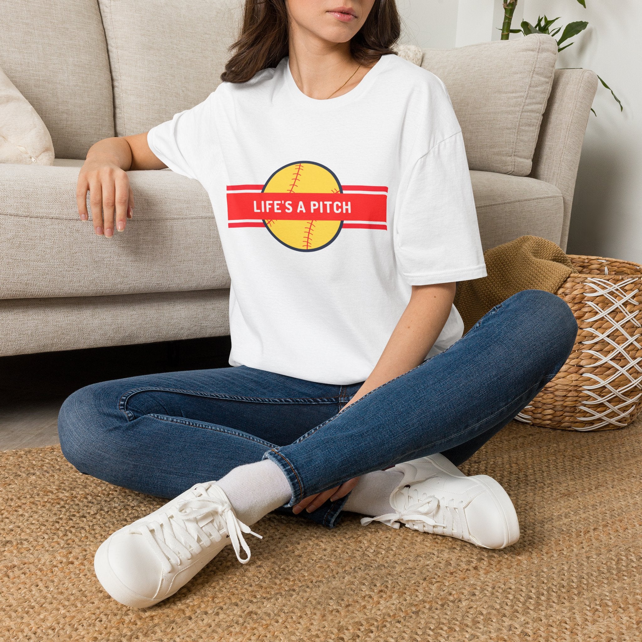 Life's a Pitch Baseball T-Shirt — Funny Softball Tee