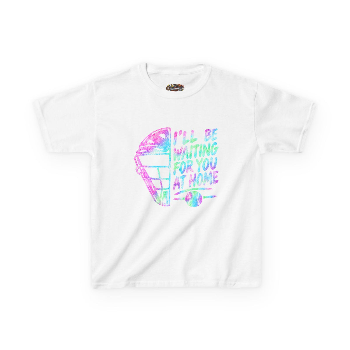 Kids Tee — Pastel Retro Helmet "I'll Be Waiting For You At Home" Graphic