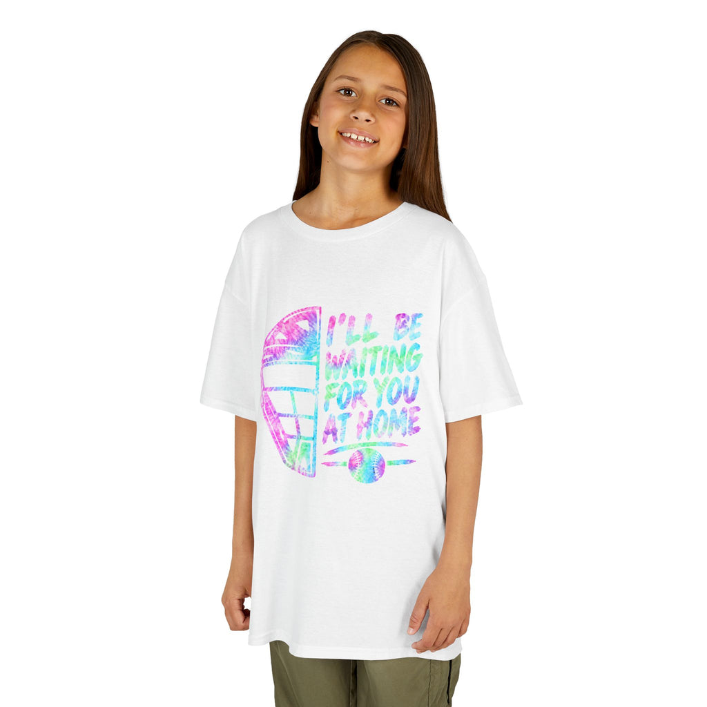Kids Tee — Pastel Retro Helmet "I'll Be Waiting For You At Home" Graphic