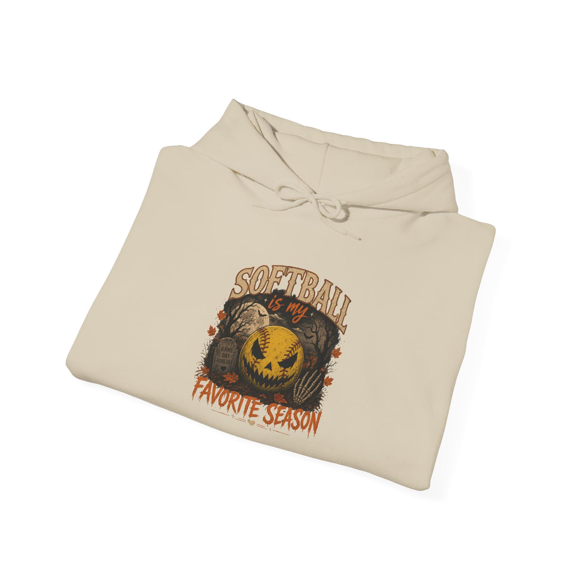 Softball Favorite Season Hoodie — Cute Pumpkin Softball Fall Baseball Mom Gift