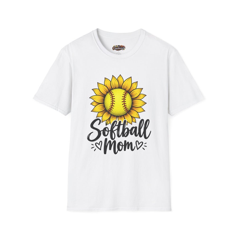 Softball Mom T-Shirt — Sunflower Softball Graphic Tee for Softball Moms