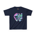 Kids Tee — Pastel Retro Helmet "I'll Be Waiting For You At Home" Graphic