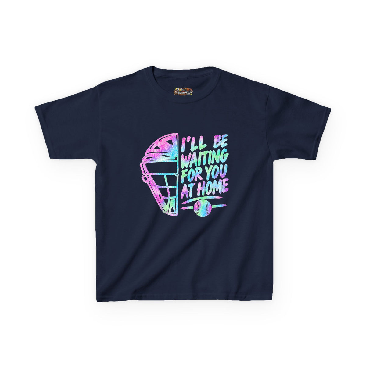 Kids Tee — Pastel Retro Helmet "I'll Be Waiting For You At Home" Graphic