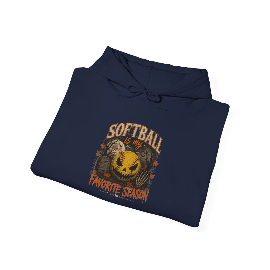 Softball Favorite Season Hoodie — Cute Pumpkin Softball Fall Baseball Mom Gift