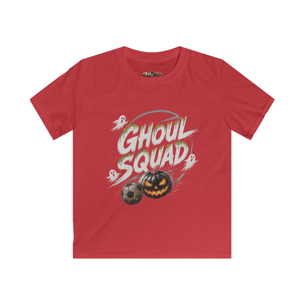 Kids Tee — "Ghoul Squad" Halloween Soccer Ghosts Shirt