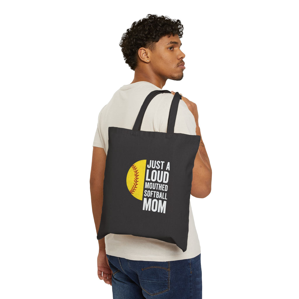 Just a Loud-Mouthed Softball Mom-Canvas Tote