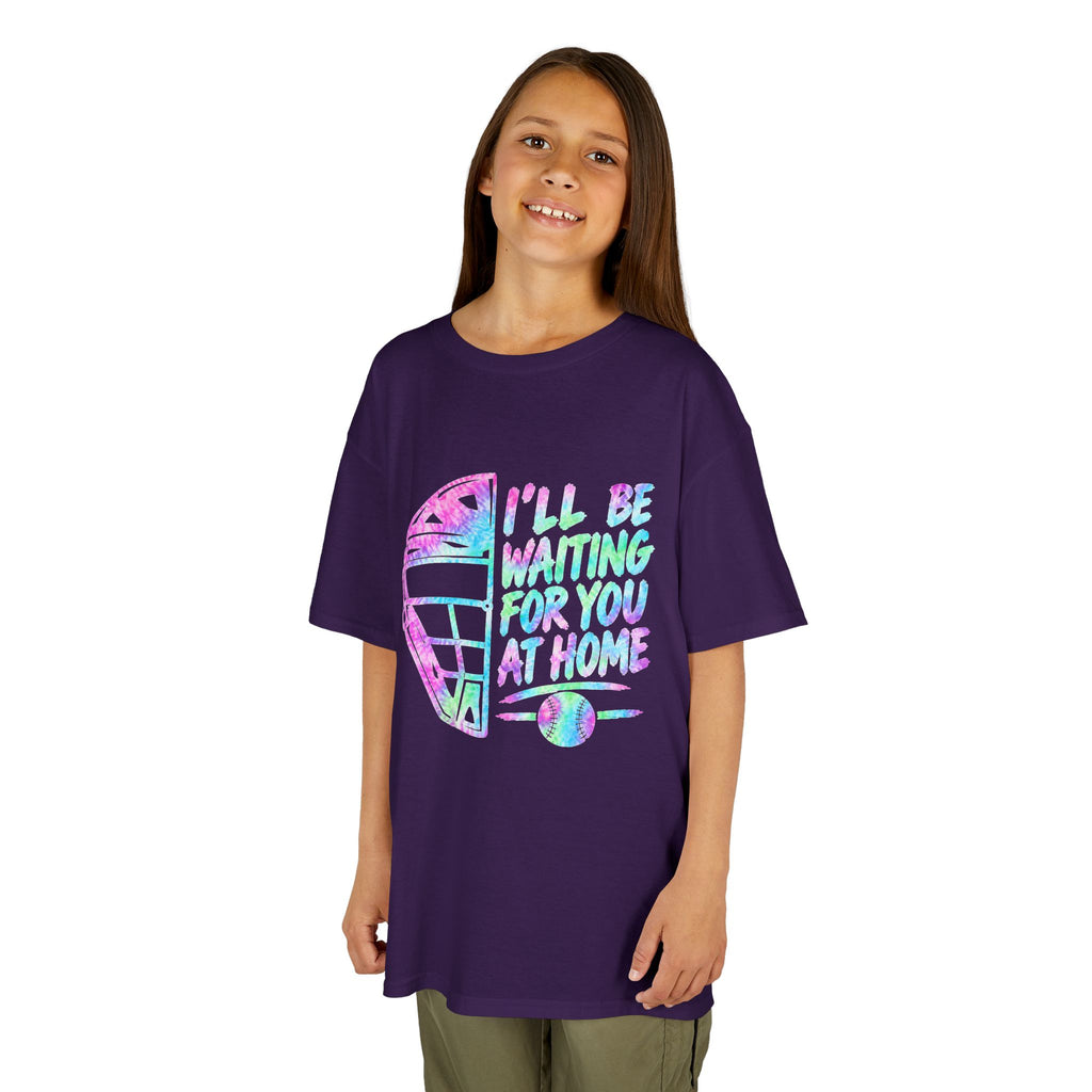 Kids Tee — Pastel Retro Helmet "I'll Be Waiting For You At Home" Graphic