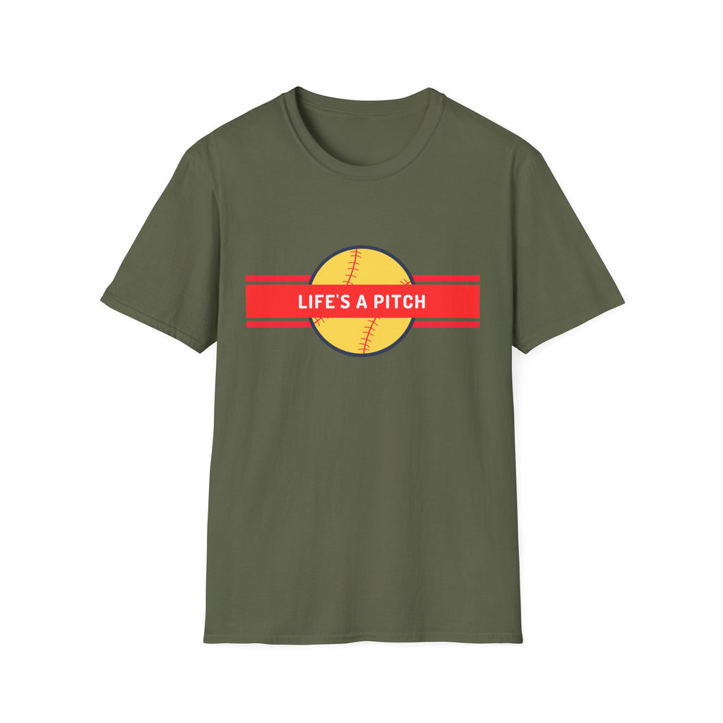 Life's a Pitch Baseball T-Shirt — Funny Softball Tee