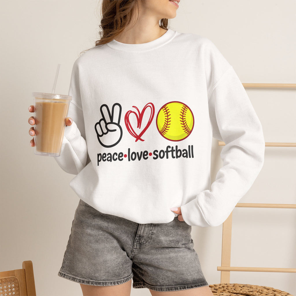 Peace Love Softball Crewneck Sweatshirt