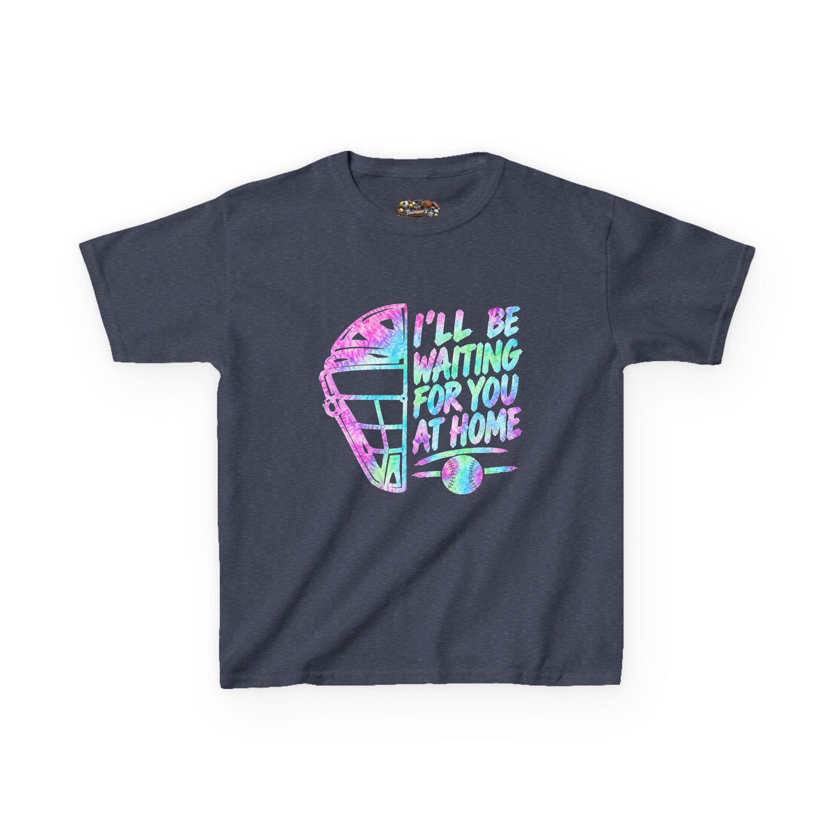 Kids Tee — Pastel Retro Helmet "I'll Be Waiting For You At Home" Graphic