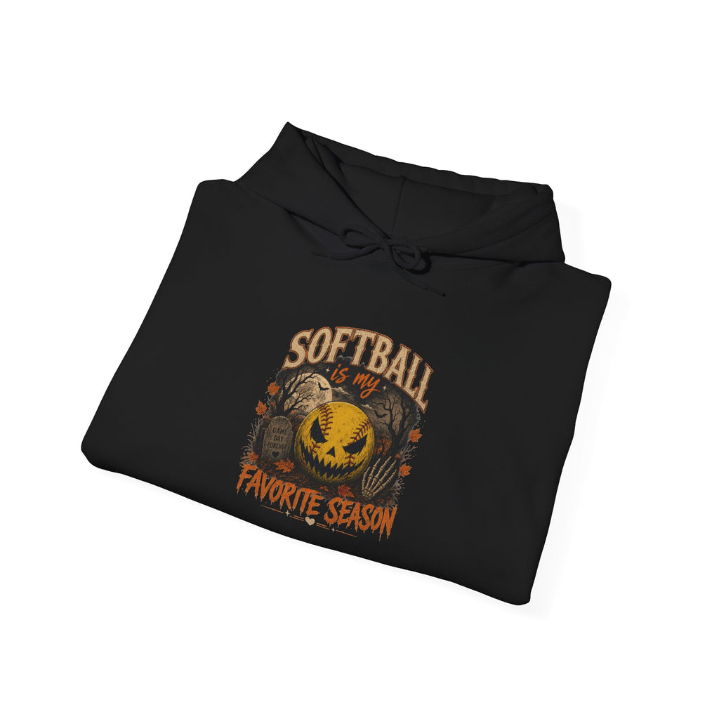 Softball Favorite Season Hoodie — Cute Pumpkin Softball Fall Baseball Mom Gift