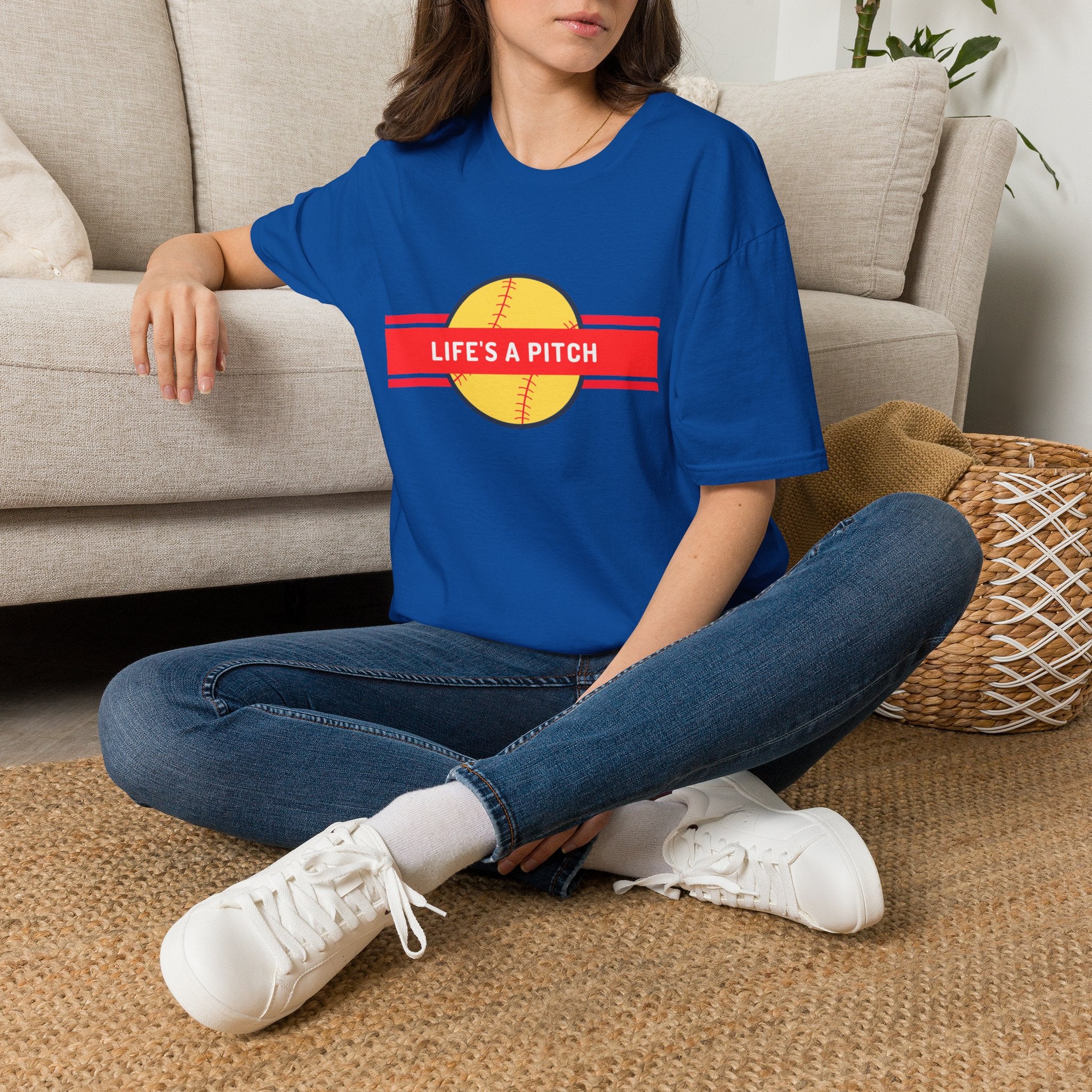 Life's a Pitch Baseball T-Shirt — Funny Softball Tee