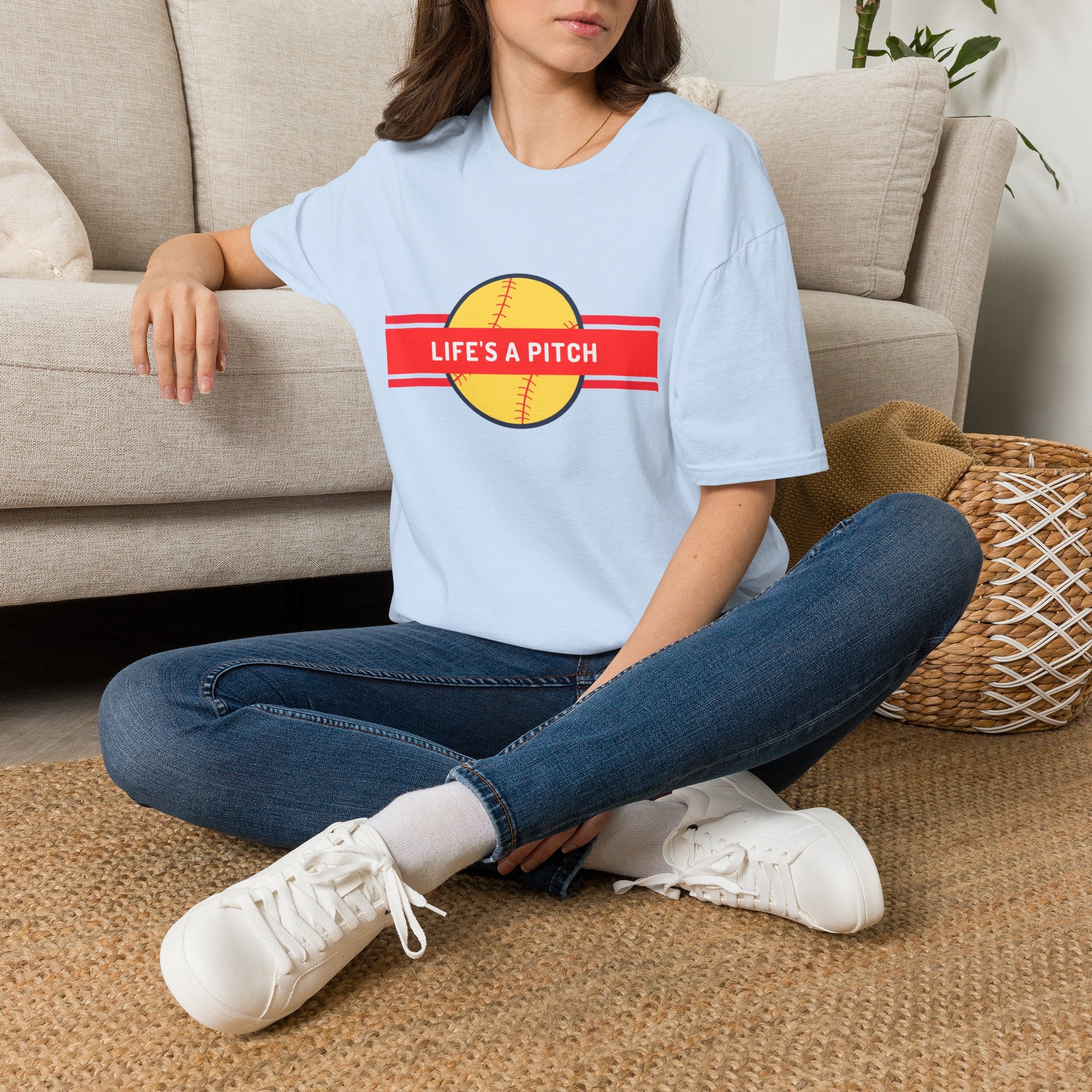 Life's a Pitch Baseball T-Shirt — Funny Softball Tee